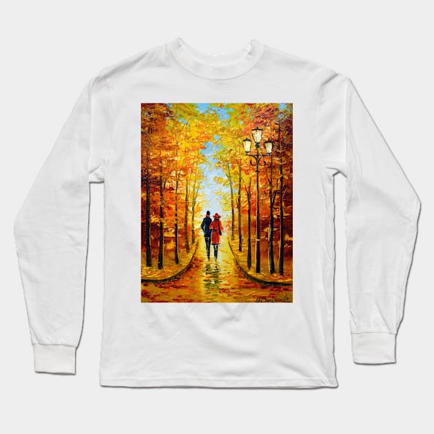 Autumn walk in the Park Long Sleeve T-Shirt by OLHADARCHUKART